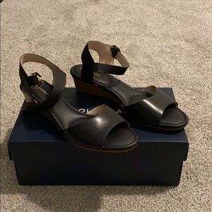 Cole Haan Evette Wedge Sandal Black 7.5